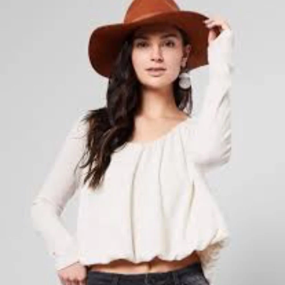 Free People Bondi Long Sleeve Blouson Thermal Top